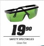 Safety Spectacles Green Tint-Each