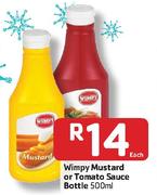 Wimpy Mustard Or Tomato Sauce Bottle-500ml Each