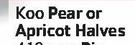Koo Pear Or Apricot Halves- 2 x 410g Each