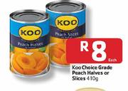 Koo Choice Garade Peach Halves Or Slices-410g Each