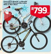 Diamondback 60cm/24" Or 66cm/26" Team Edition Mountain Bike Ladies White Or Men's Black Each