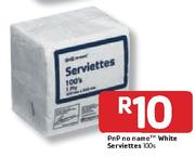 PnP No Name White Serviettes- 100's
