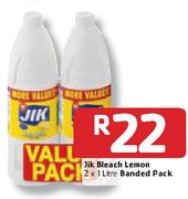 Jik Bleach Lemon 2x1L Banded Pack