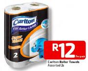 Carlton Roller Towels Assorted-2's Per Pack