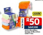 Addis Microfibre Sponge & Microfibre Cloth-4 Pack
