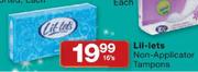 Lil-Lets Non-Applicator Tampons-16's