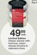 Limited Edition Classic Stacker With: Hummus, Cream Cheese Tricolore & Calamata Olives-Each
