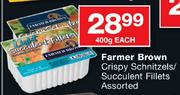 Farmer Brown Crispy Schnitzels/Succulent Fillets Assorted-400g