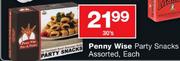 Penny Wise Party Snacks Assorted-30's Each