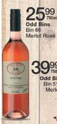 Odd Bins Bib 66 Merlot Rose-750ML