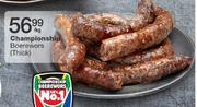 Championship Boerewors (Thick)-Per KG
