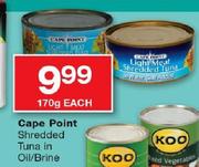 Cape Point Shredded Tuna In Oil/Brine-170g