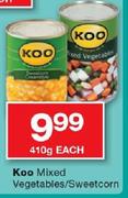 Koo Mixed Vegetable/Sweetcorn-410g