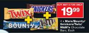 Mars/Bounty/Snickers/Twix/M&M's Chocolate Bars-4's