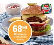 Champion Beef Burger Patties-Per Kg
