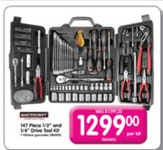 Mastercraft 1/2" And 1/4" Drive Tool Kit-147 Piece