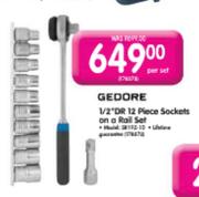 Gedore 1/2"DR Sockets On A Roll Set-12 Piece