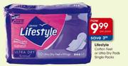 Lifestyle Cotton Feel Or Ultra Dry Pads Single Pack