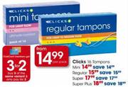 Clicks 16 Tampons Super Plus-3's