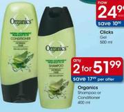 Organics Shampoo or Conditioner-2 x 400ml