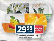 Melamine Sandwich Tray Assorted Designs-each
