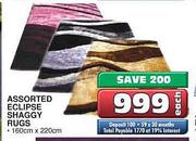 Assorted Eclipse Shaggy Rugs-160cm x 220cm each