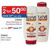 L'Oreal Elvive Shampoo Or Conditioner-2x200ml