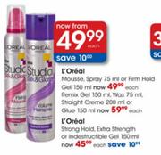 L'Oreal Strong Hold, Extra Strength Or Indestructible Gel-150ml