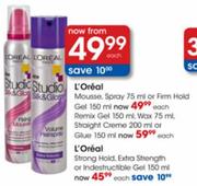 L'Oreal Mousse Spray-75ml Or Firm Hold Gel-150ml
