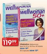 Vitabiotics Wellwoman Sport & Fit or 50 Plus Tablets-30 per pack