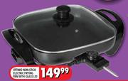 Ottimo Non-Stick Electric Frying Pan With Glass Lid
