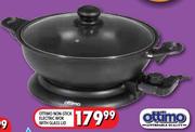 Ottimo Non-Stick Electric Wok With Glass Lid