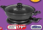 Ottimo Non-Stick Electric Wok with Glass Lid