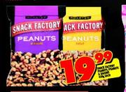 Snack Factory Peanuts/ Peanuts & Raisins-450g each