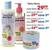 Dirty Works Bath Soak-350ml Each
