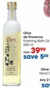 Olive de Provence Foaming Bath Oil-500ml