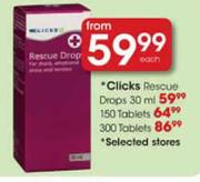 Clicks Rescue Tablets-300's 