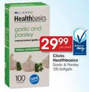 Clicks Healthbasics Garlic And Parsley Softgels-100's