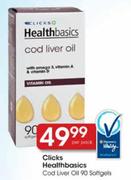 Clicks Healthbasics Cod Liver Oil Softgels-90's