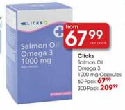 Clicks Salmon Oil Omega 3 1000mg Capsules-300 Pack