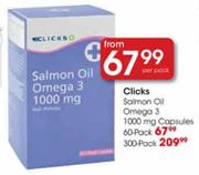 Clicks Salmon Oil Omega 3 1000mg Capsules-60 Pack