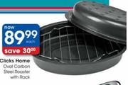 Clicks Home Oval Carbon Steel Roaster With Rock-Each
