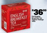 Pnp English Breakfast Tea Tagless Teabags-102's