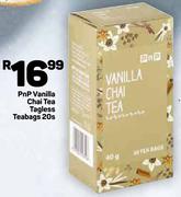 Pnp Vanilla Chai Tea Tagless Teabags-20's