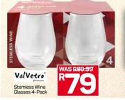 Valvetro Stemless Wine Glasses 4-Pack
