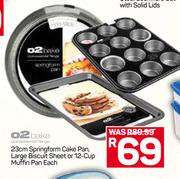 O2bake 23cm Springform Cake Pan, Large Biscuit Sheet Or 12-Cup Muffin Pan-Each