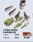 5-Piece Quick Coupler Set Brass-QC01
