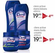 Clere Active Mens Lotions-450ml Each