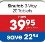 Sinutab 3-Way 20 Tablets