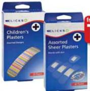Clicks Plasters -20 Assorted Sheer Plasters